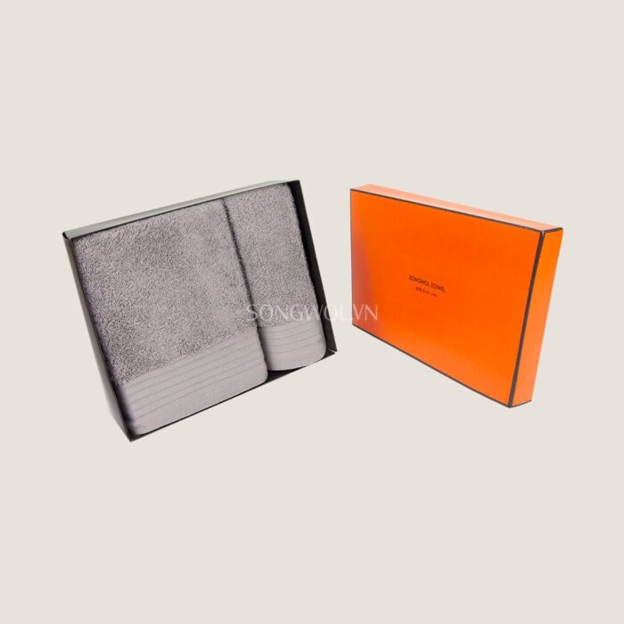 Khăn quà tặng cotton organic TG ORGANIC 50 – Hộp 2 khăn: khăn tắm 50 + khăn mặt