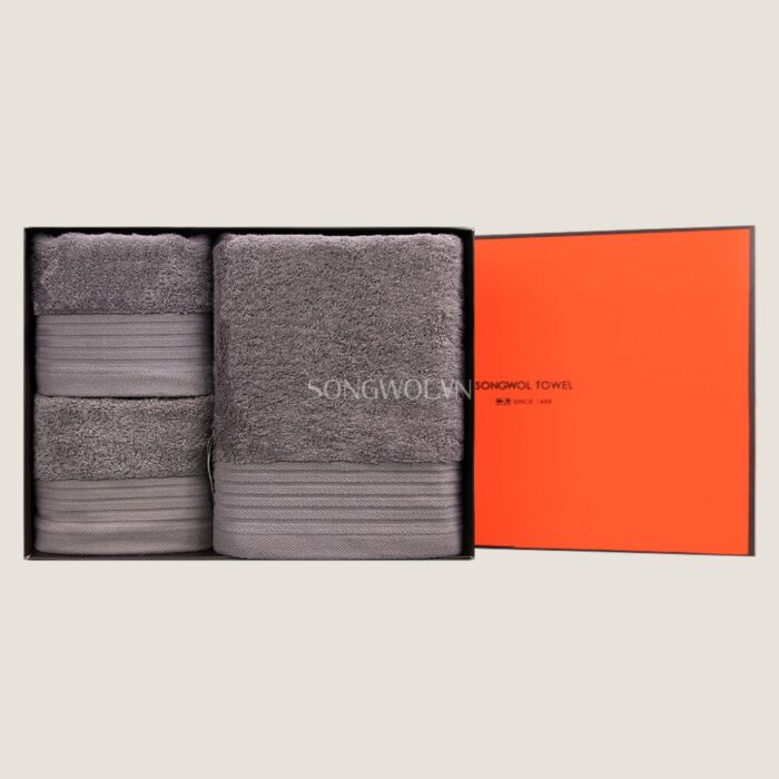 Khăn quà tặng cotton organic TG ORGANIC 50 – Hộp 3 khăn: khăn tắm 50 + 2 khăn mặt