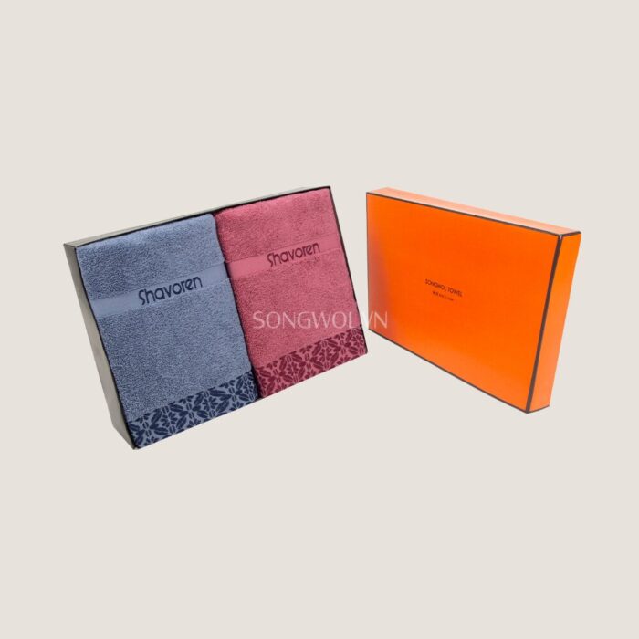 Khăn quà tặng cotton SH CRYSTAL 50 – Hộp 2 khăn tắm 50x100cm