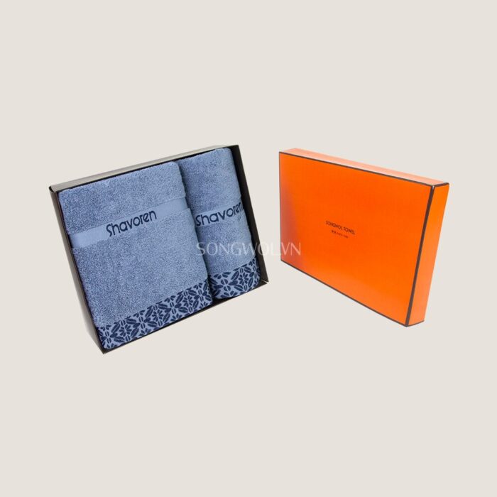 Khăn quà tặng cotton SH CRYSTAL 70 – Hộp 2 khăn: khăn tắm 70 + khăn mặt