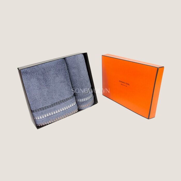 Khăn quà tặng cotton MODERN STITCH – Hộp 2 khăn: khăn tắm + khăn mặt