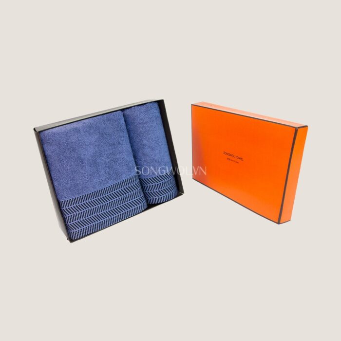 Khăn quà tặng cotton TG ARROW – Hộp 2 khăn: khăn tắm + khăn mặt