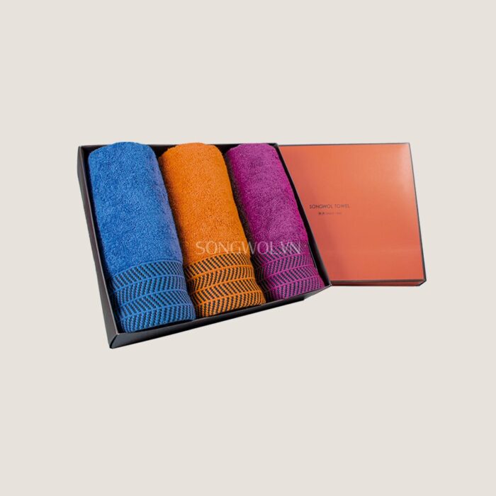 Khăn quà tặng cotton TG ARROW – Hộp 3 khăn mặt 40x80cm