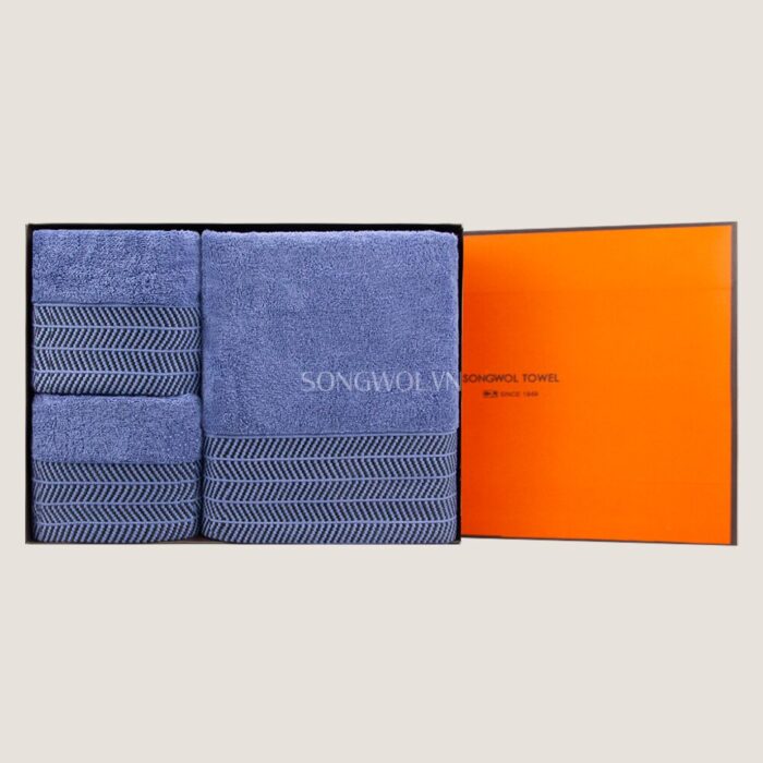 Khăn quà tặng cotton TG ARROW – Hộp 3 khăn: khăn tắm + 2 khăn mặt