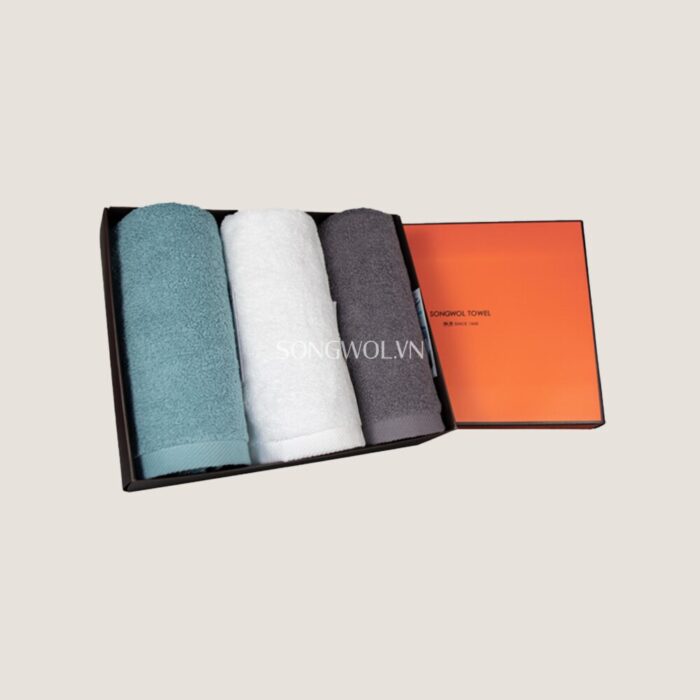 Khăn quà tặng cotton kháng khuẩn ANTI NEW COLOR MUJI – Hộp 3 khăn mặt 40x80cm