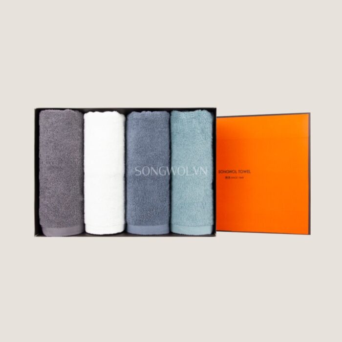 Khăn quà tặng cotton kháng khuẩn ANTI NEW COLOR MUJI – Hộp 4 khăn mặt 40x80cm