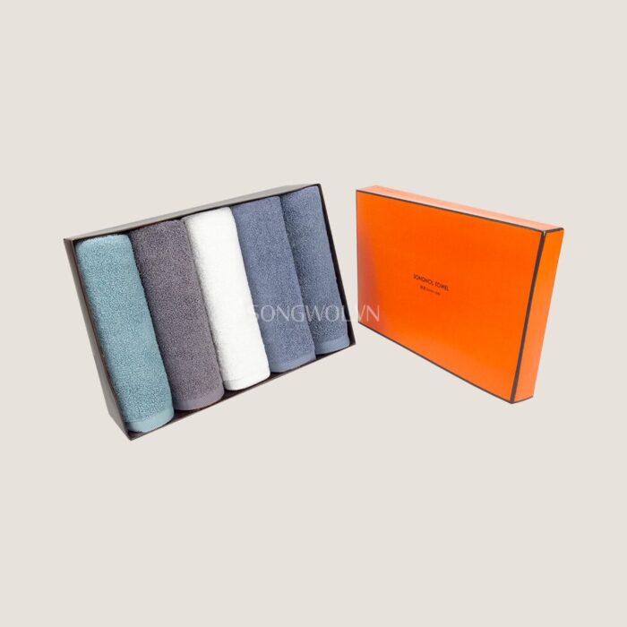 Khăn quà tặng cotton kháng khuẩn ANTI NEW COLOR MUJI – Hộp 5 khăn mặt 40x80cm