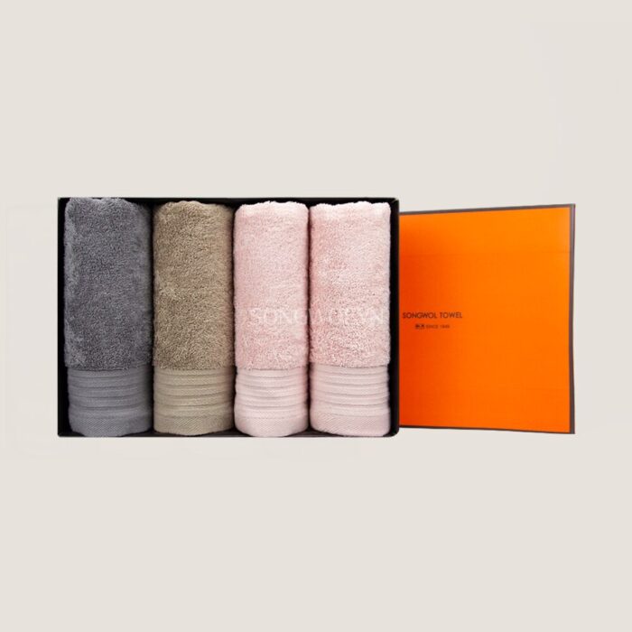 Khăn quà tặng cotton ogranic TG ORGANIC – Hộp 4 khăn mặt 40x80cm