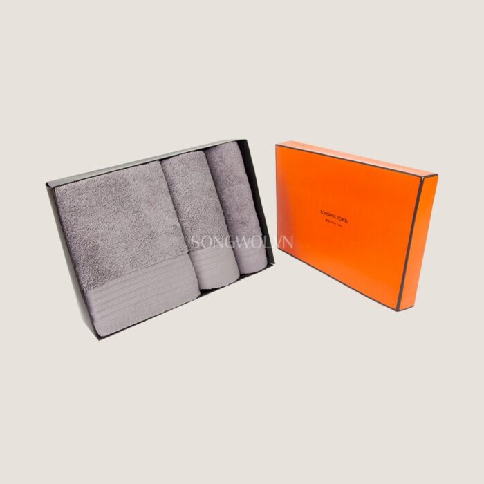 Khăn quà tặng cotton organic TG ORGANIC 50 – Hộp 3 khăn: tay + mặt +tắm