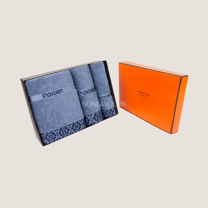 Khăn quà tặng cotton SH CRYSTAL 70 – Hộp 3 khăn: tay + mặt + tắm 70