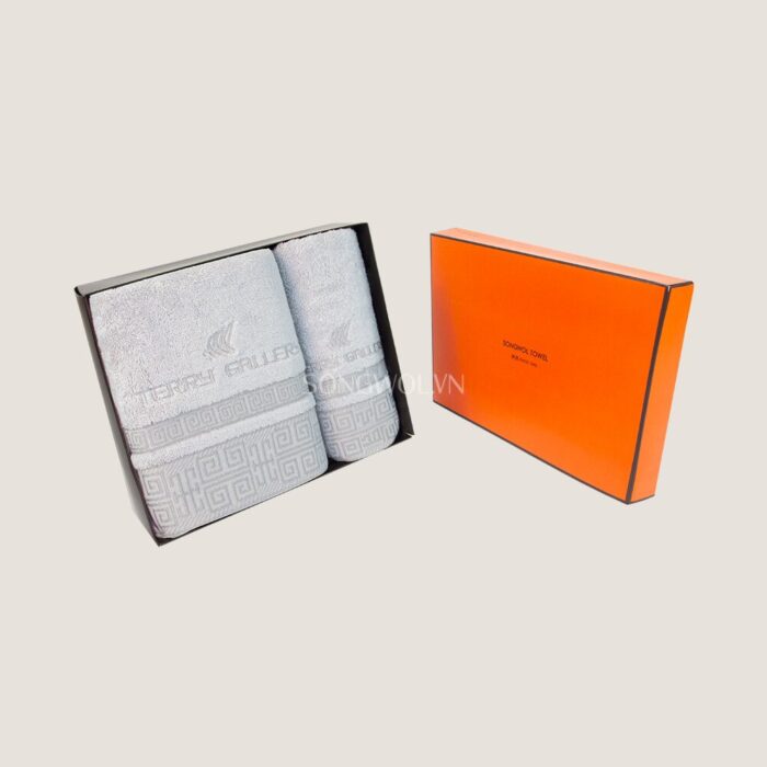 Khăn quà tặng sợi tre TG LATTICE – Hộp 2 khăn: khăn tắm + khăn mặt