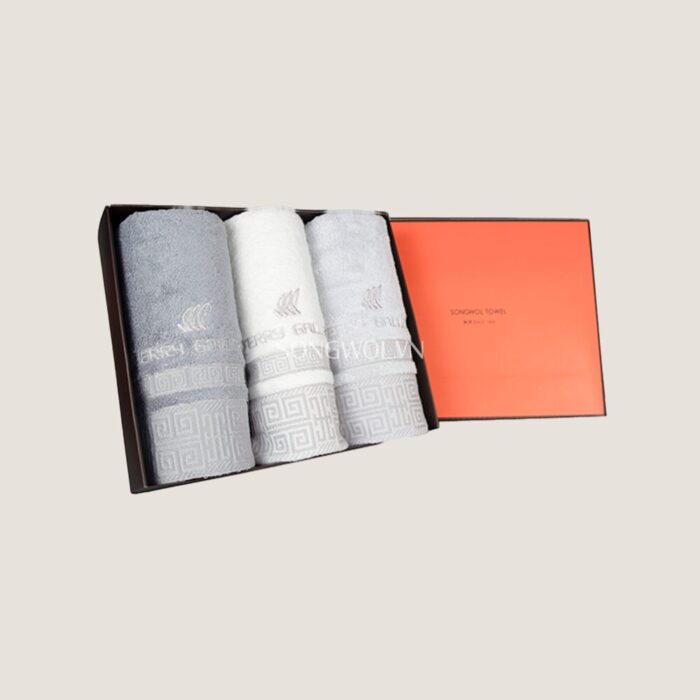 Khăn quà tặng sợi tre TG LATTICE – Hộp 3 khăn mặt 40x80cm