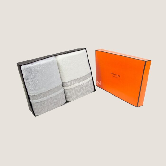 Khăn quà tặng sợi tre TG LATTICE – Hộp 2 khăn tắm 70x135cm