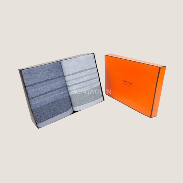Khăn quà tặng sợi tre TG WAVE – Hộp 2 khăn tắm 70x135cm