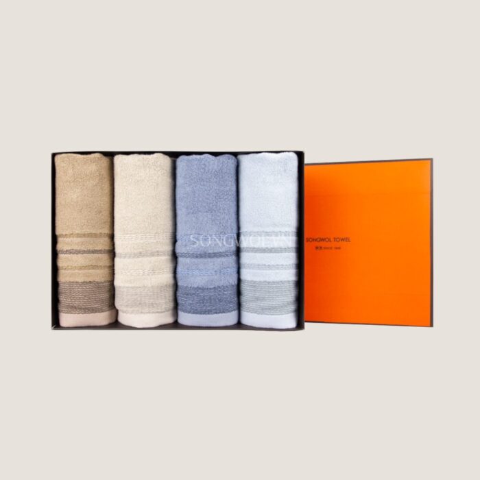 Khăn quà tặng sợi tre TG WAVE – Hộp 4 khăn mặt 40x80cm