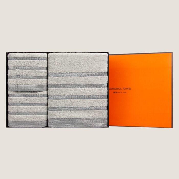 Khăn quà tặng cotton SH VOLUME – Hộp 3 khăn: khăn tắm + 2 khăn mặt