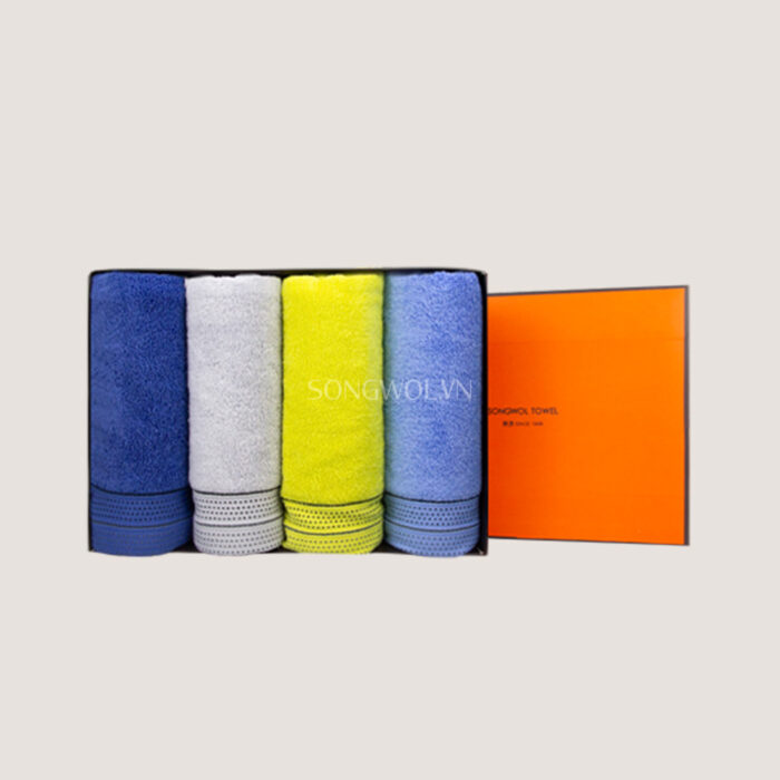 Khăn quà tặng cotton LINE NTW 13H – Hộp 4 khăn mặt 40x80cm